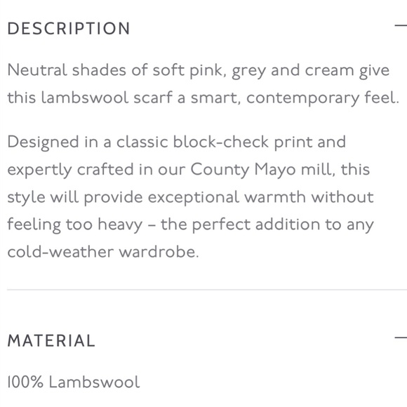 NEW Foxford Irish Lambswool Classic Check Print Light Rose Grey Cream Warm Scarf - Picture 6 of 6